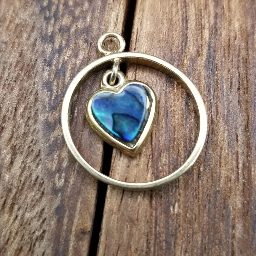 Hippie marble heart charm necklace pendant P229 - Picture 1 of 3